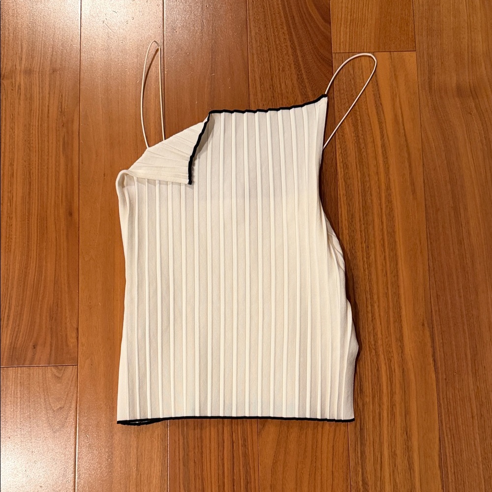 Chic Cream Camisole with Black Trim